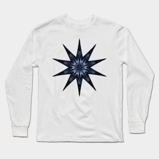 10-point Star, Shades of Blue Long Sleeve T-Shirt